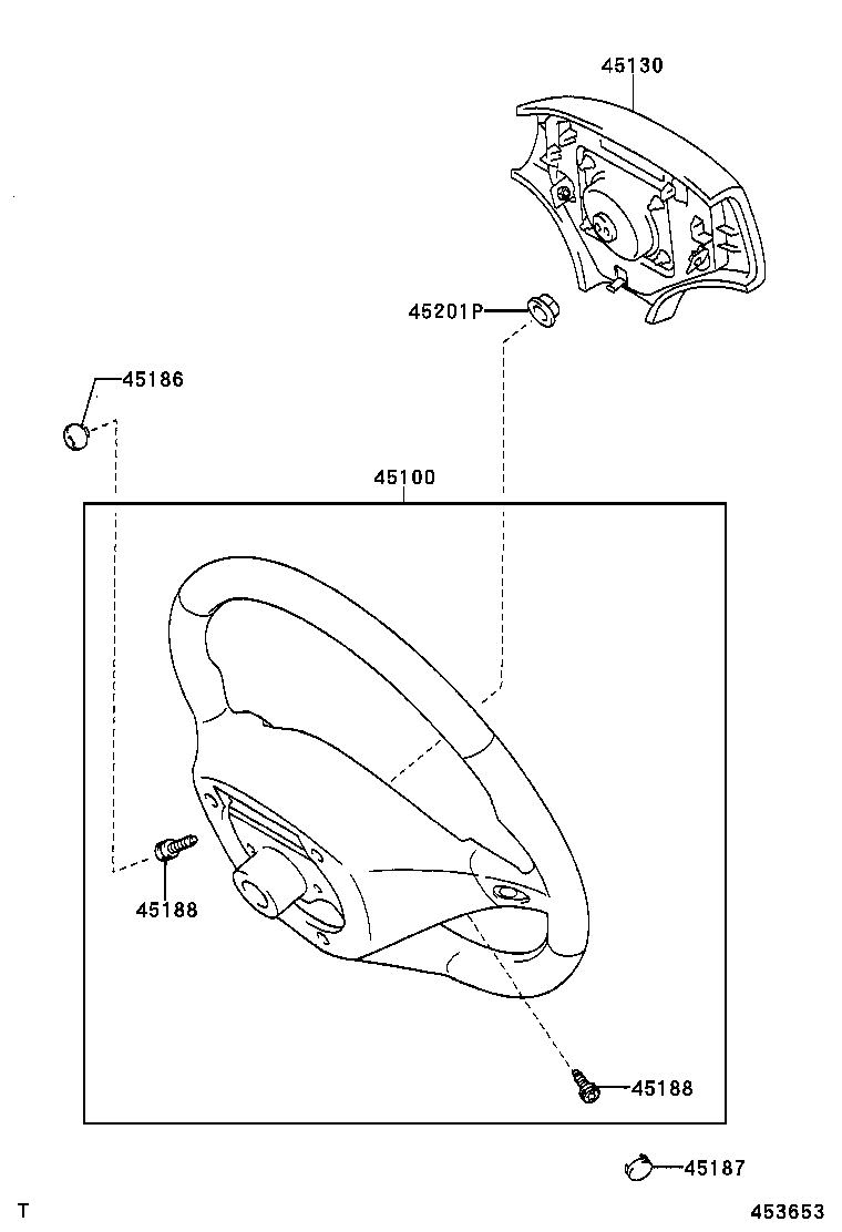 45187-48010-B1 COVER, STEERING WHEEL, LOWER NO.3 product image