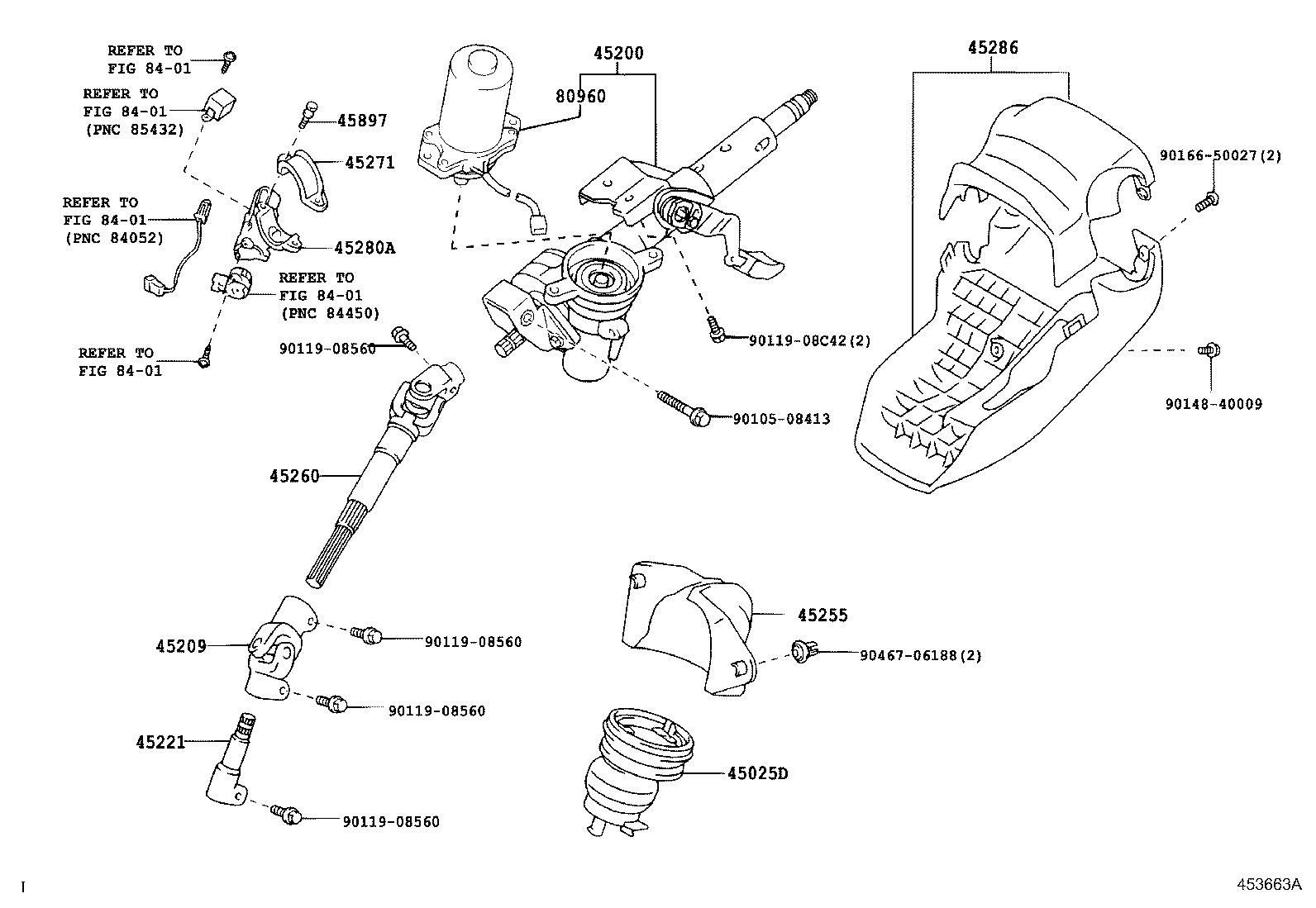 45200-52081 POST ASSY, STEERING product image