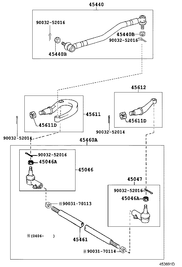 45612-39335 ARM, STEERING KNUCKLE, LH product image
