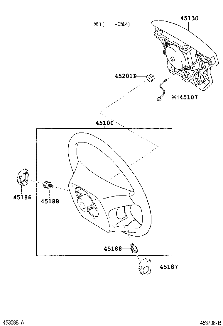 45186-58010-E0 COVER, STEERING WHEEL, LOWER NO.2 product image