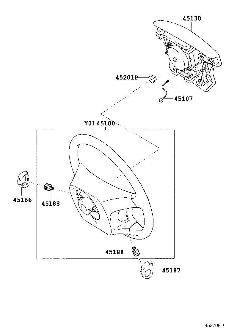 45100-26340-B0 WHEEL ASSY, STEERING product image