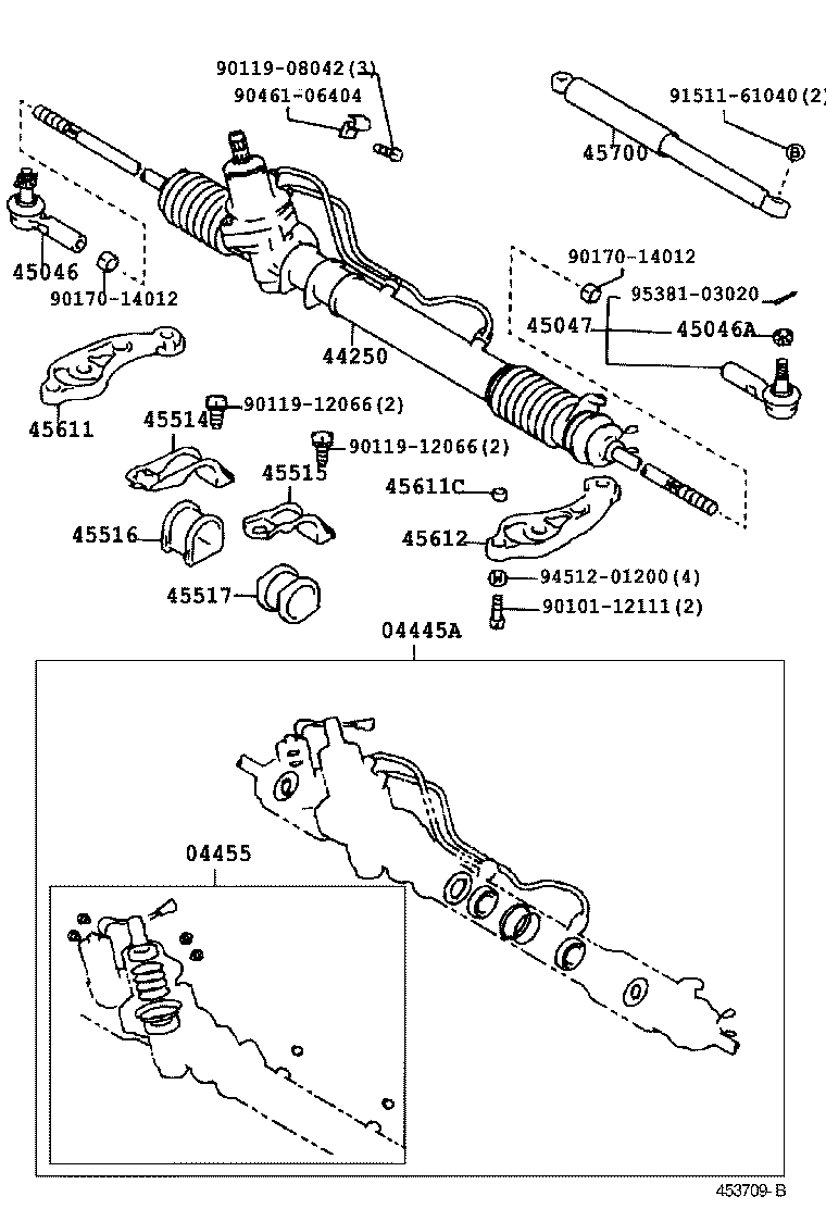 44250-22202 GEAR ASSY, POWER STEERING(FOR RACK & PINION) product image