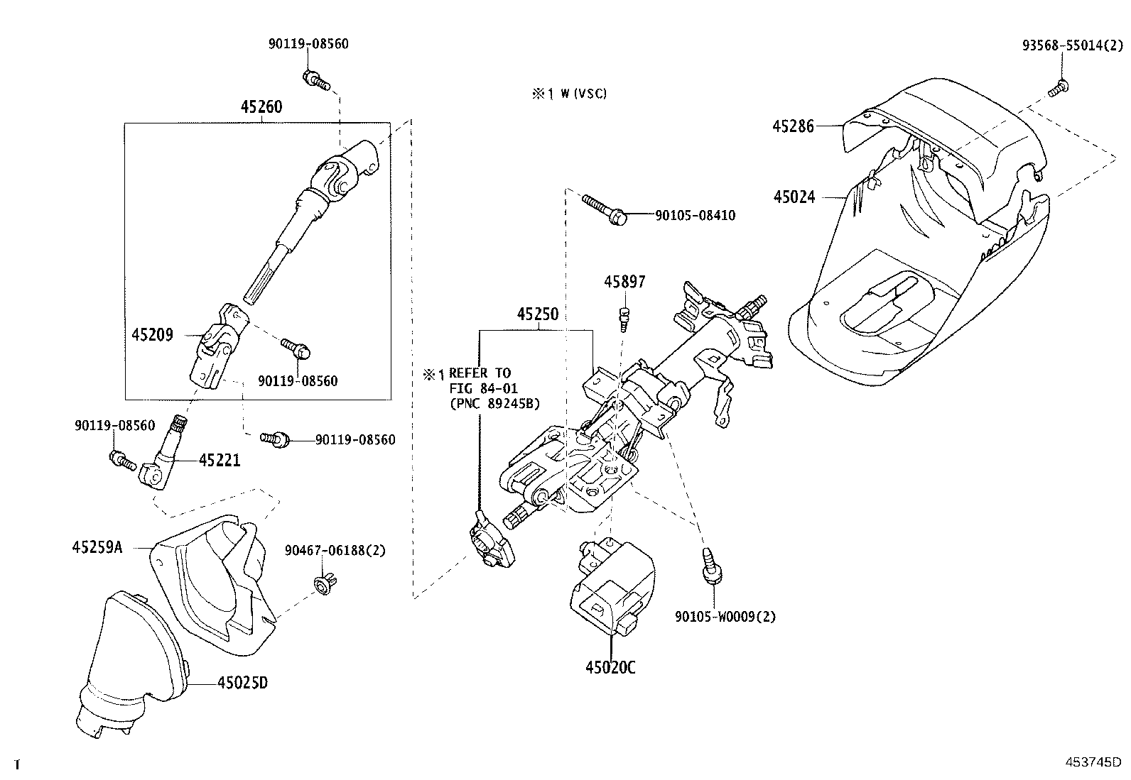 45260-0F021 SHAFT ASSY, STEERING INTERMEDIATE, NO.2 product image