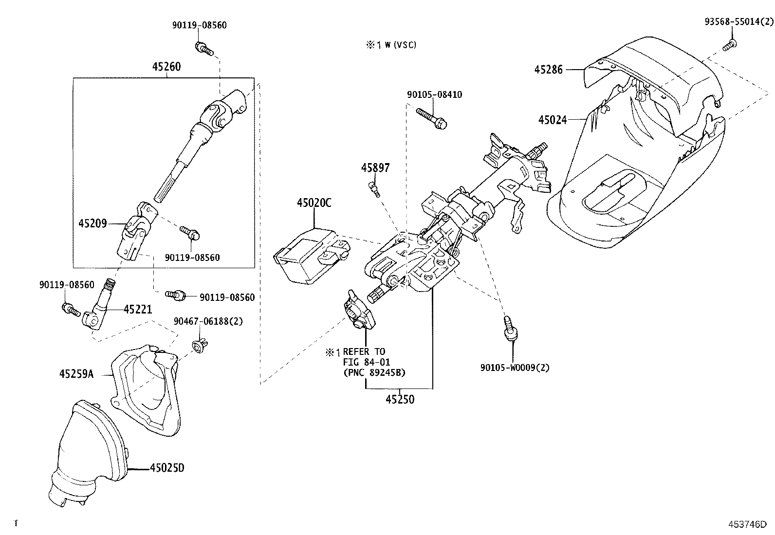 45260-0F021 SHAFT ASSY, STEERING INTERMEDIATE, NO.2 product image
