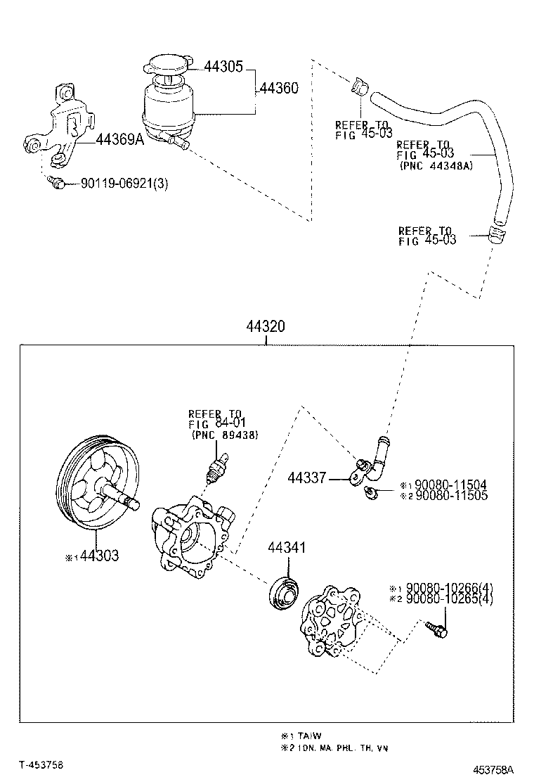 44304-06020 HOUSING SUB-ASSY, VANE PUMP, REAR product image
