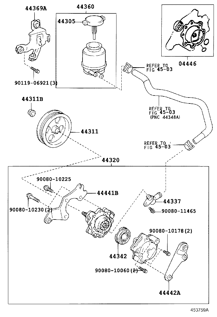 44304-06020 HOUSING SUB-ASSY, VANE PUMP, REAR product image