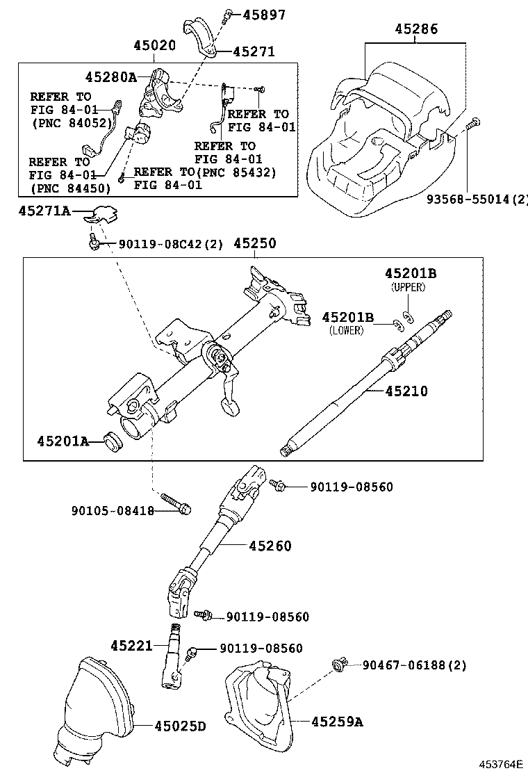 Toyota 45280-58010 BRACKET ASSY, STEERING COLUMN, UPPER
