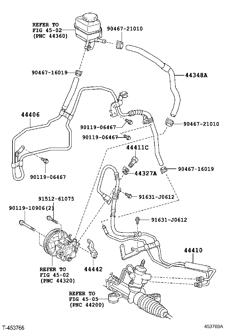 Toyota 44406-21110 TUBE SUB-ASSY, RETURN