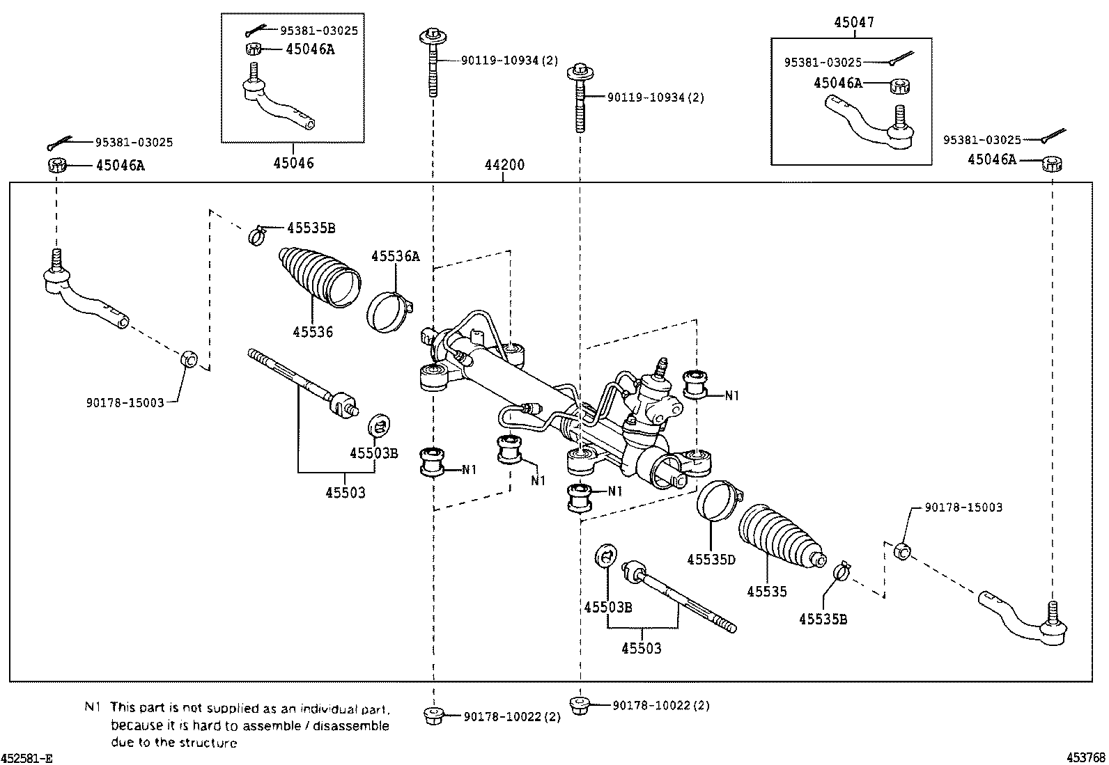 44200-21121 LINK ASSY, POWER STEERING product image