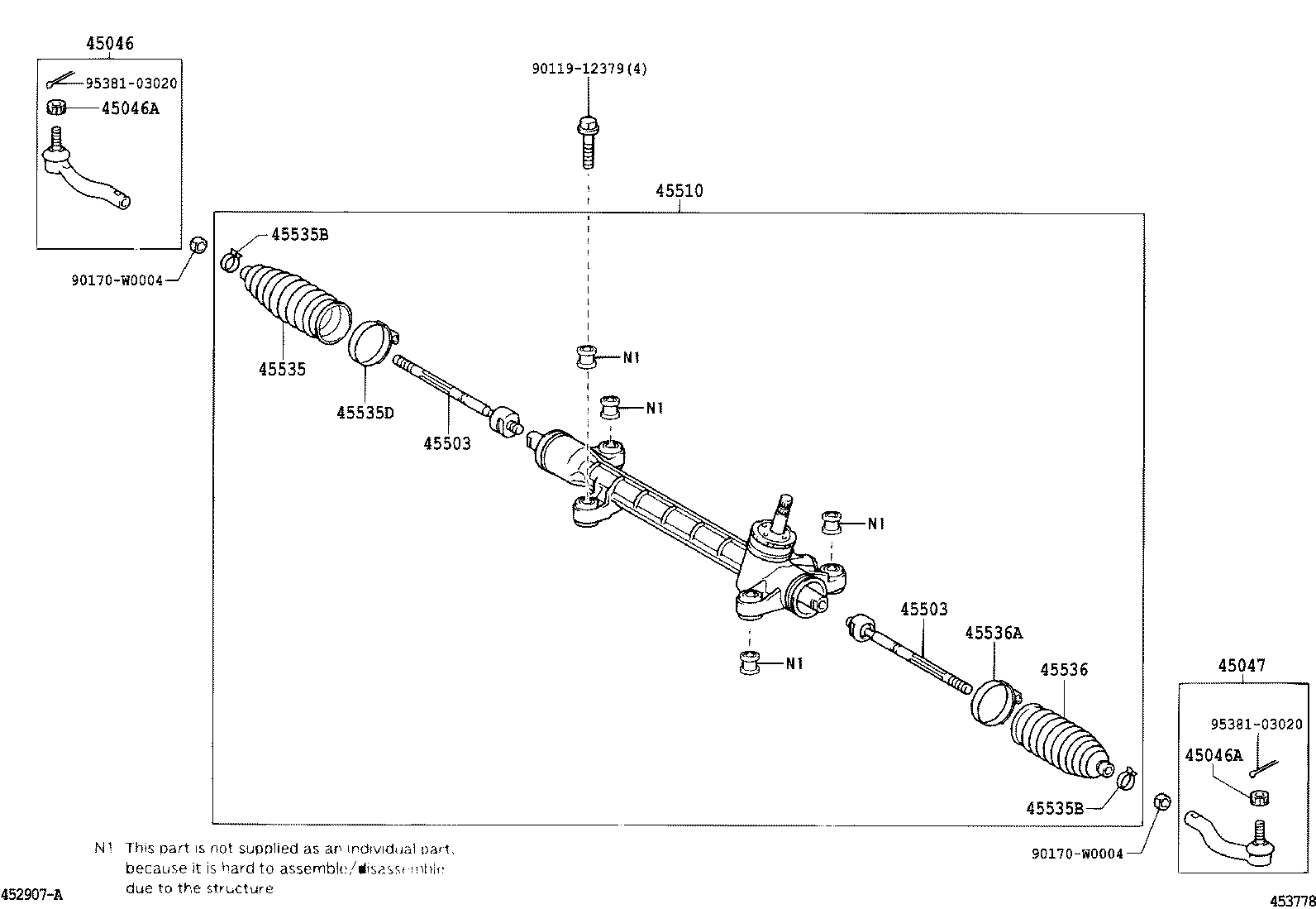 45503-02080 END SUB-ASSY, STEERING RACK product image