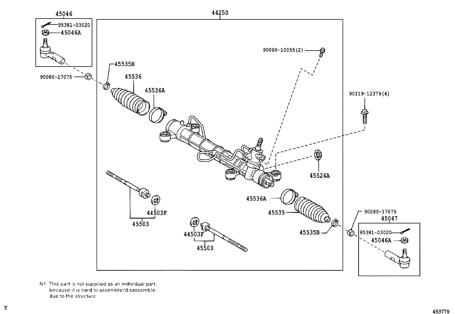 04445-02060 GASKET KIT, POWER STEERING GEAR(FOR RACK & PINION) product image