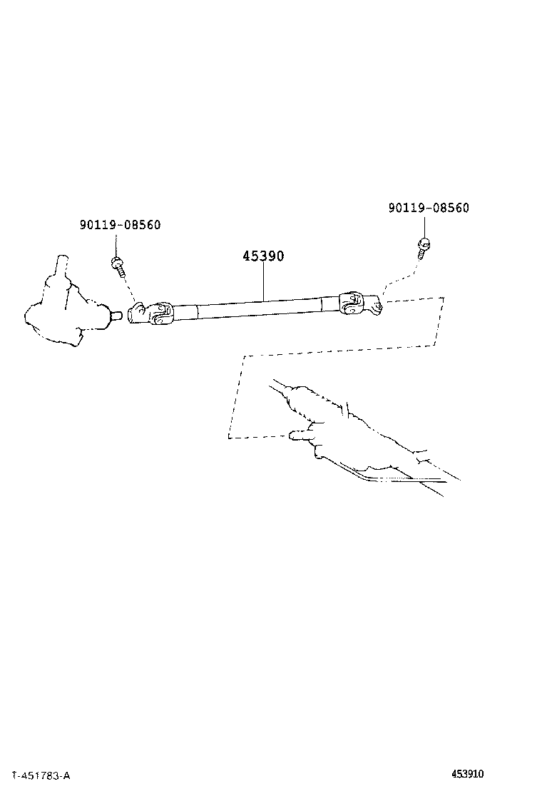 45210-37100 SHAFT ASSY, STEERING MAIN product image