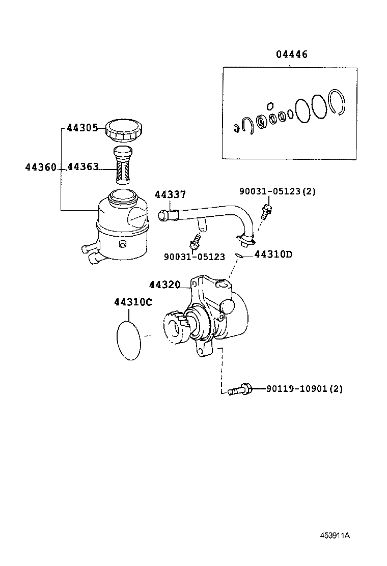 44337-37060 UNION, POWER STEERING SUCTION PORT product image