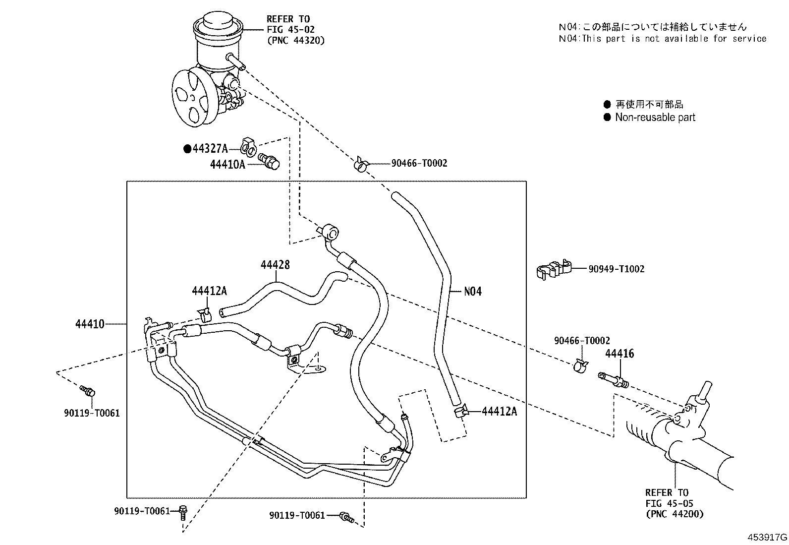 44348-0K050 HOSE, OIL RESERVOIR TO PUMP, NO.1 product image