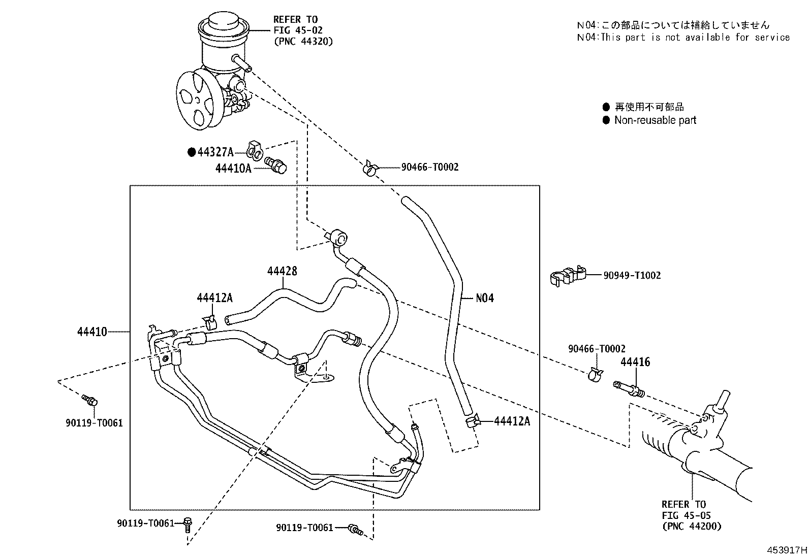 44348-0K040 HOSE, OIL RESERVOIR TO PUMP, NO.1 product image