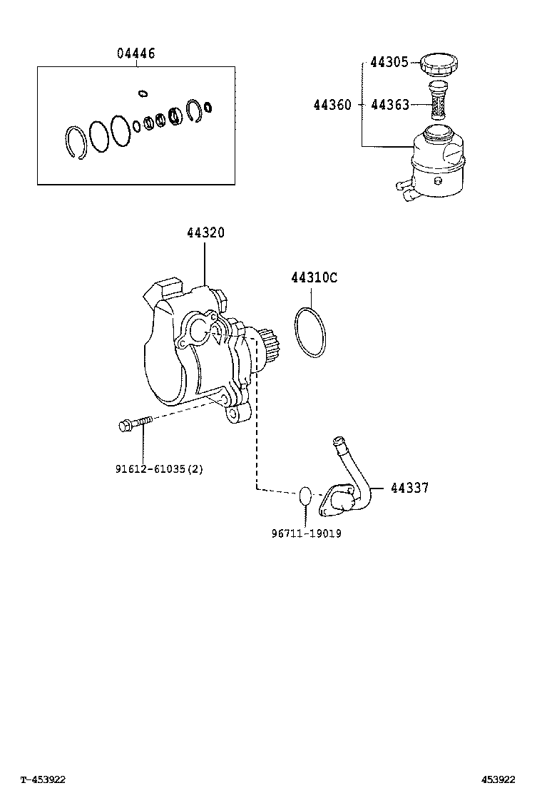44337-37060 UNION, POWER STEERING SUCTION PORT product image