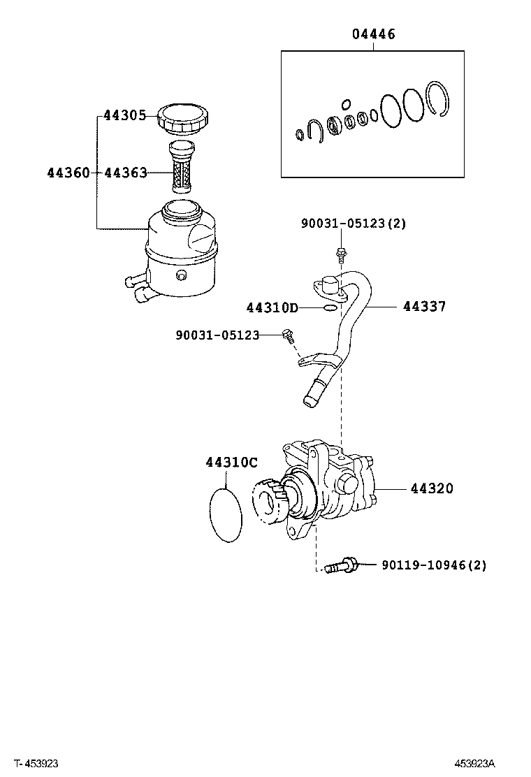 44337-37060 UNION, POWER STEERING SUCTION PORT product image