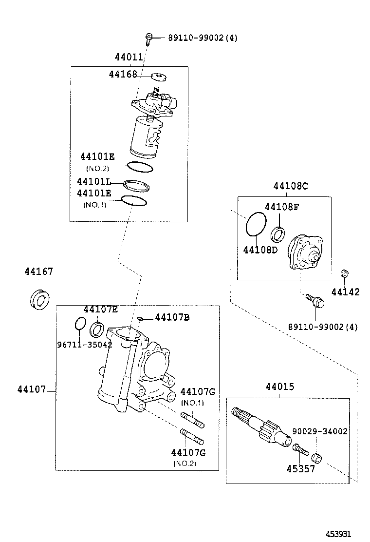 44250-37020 GEAR ASSY, POWER STEERING(FOR RACK & PINION) product image