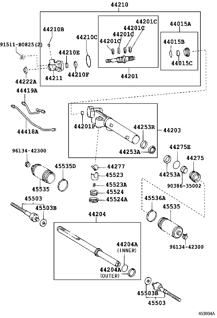 44250-37020 GEAR ASSY, POWER STEERING(FOR RACK & PINION) product image