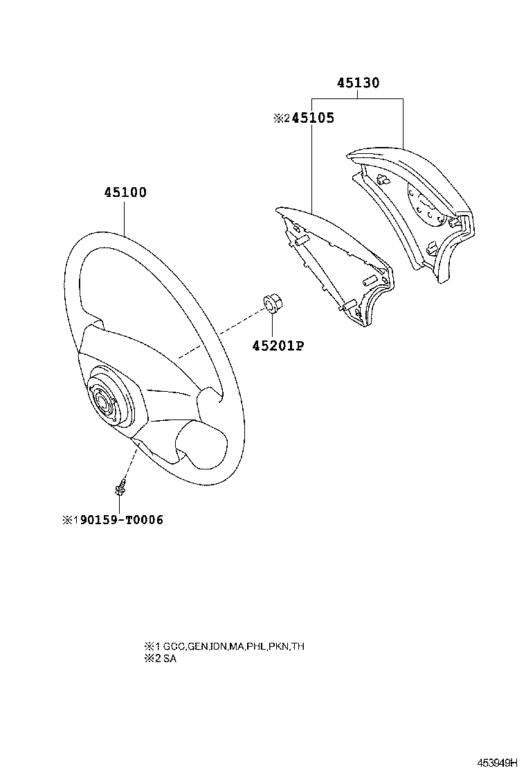45100-0K050 WHEEL ASSY, STEERING product image