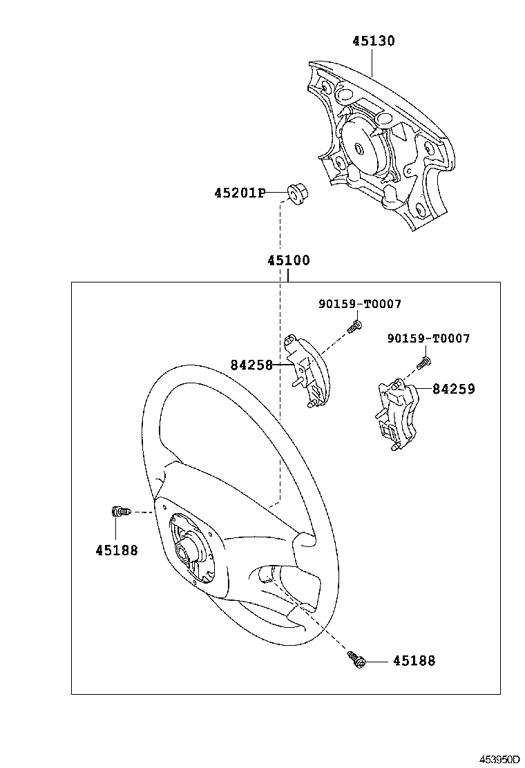 45100-02090-E4 WHEEL ASSY, STEERING product image