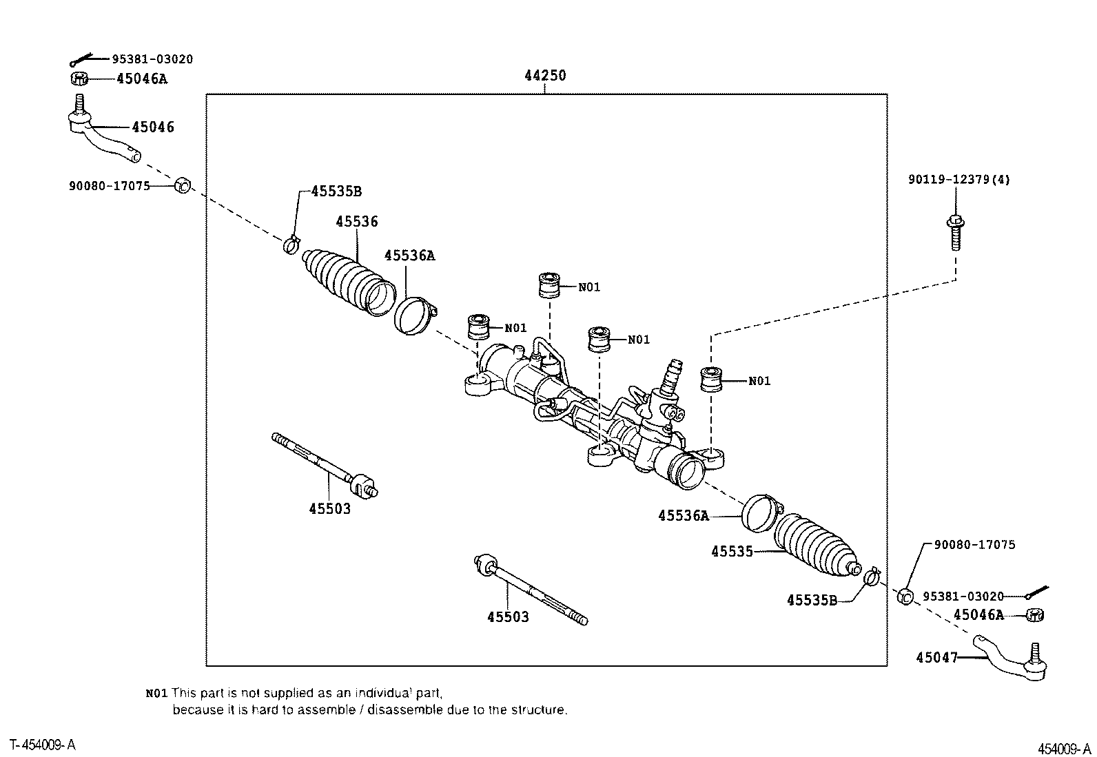 04445-01020 GASKET KIT, POWER STEERING GEAR(FOR RACK & PINION) product image