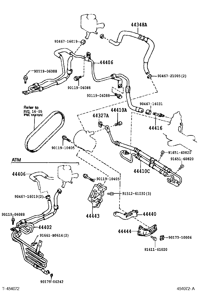 44348-21010 HOSE, OIL RESERVOIR TO PUMP, NO.1 product image