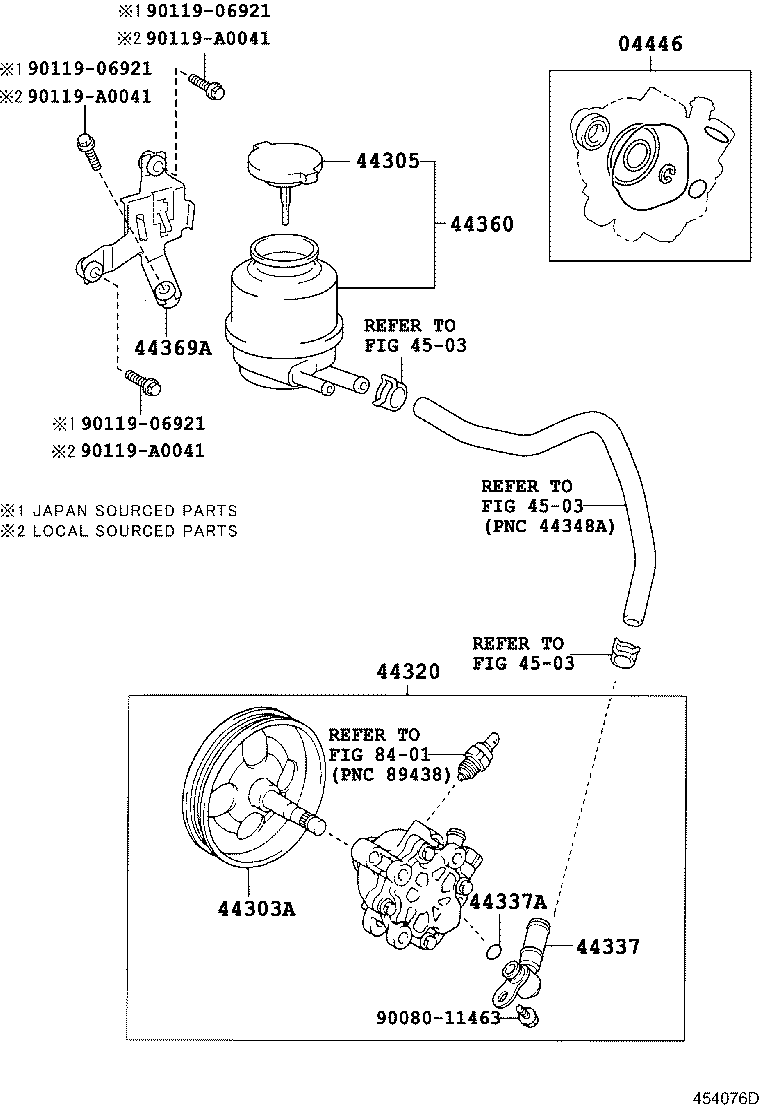 44305-04010 CAP SUB-ASSY, VANE PUMP OIL RESERVOIR product image