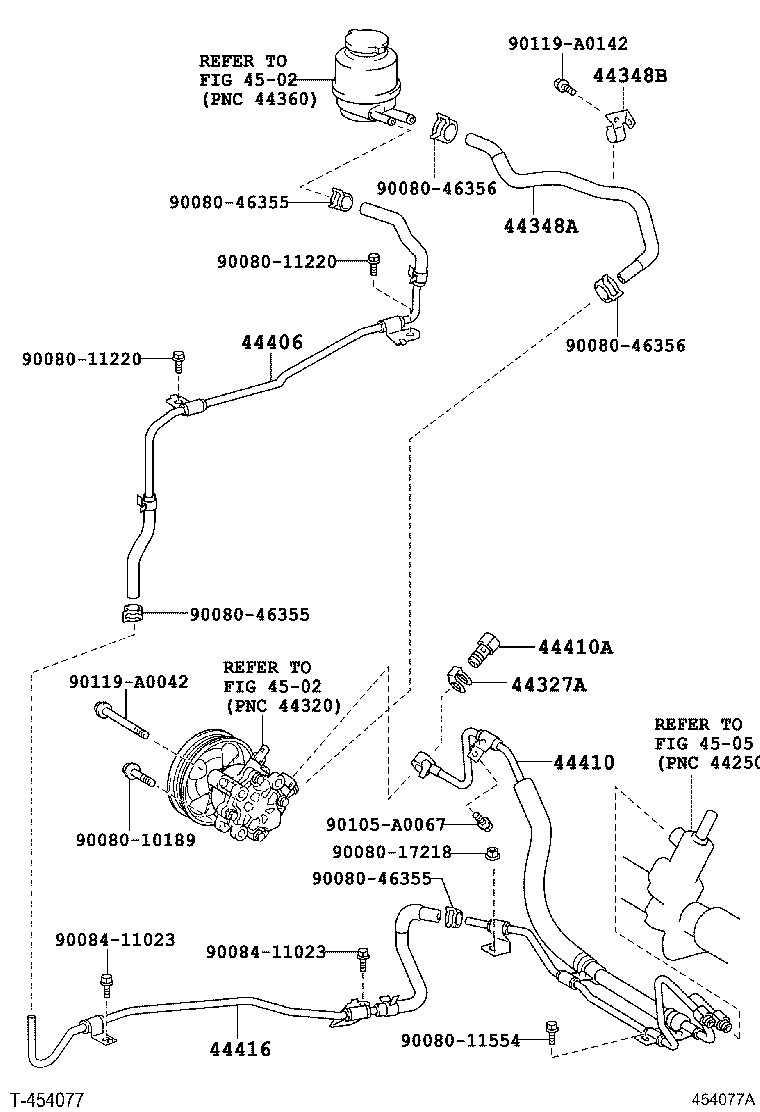 Toyota 44416-07080 TUBE, RETURN(FOR STEERING GEAR OUTLET)
