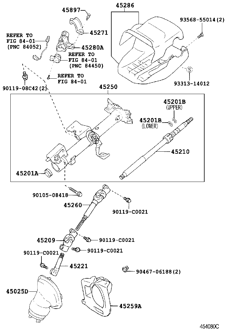 45260-12480 SHAFT ASSY, STEERING INTERMEDIATE, NO.2 product image