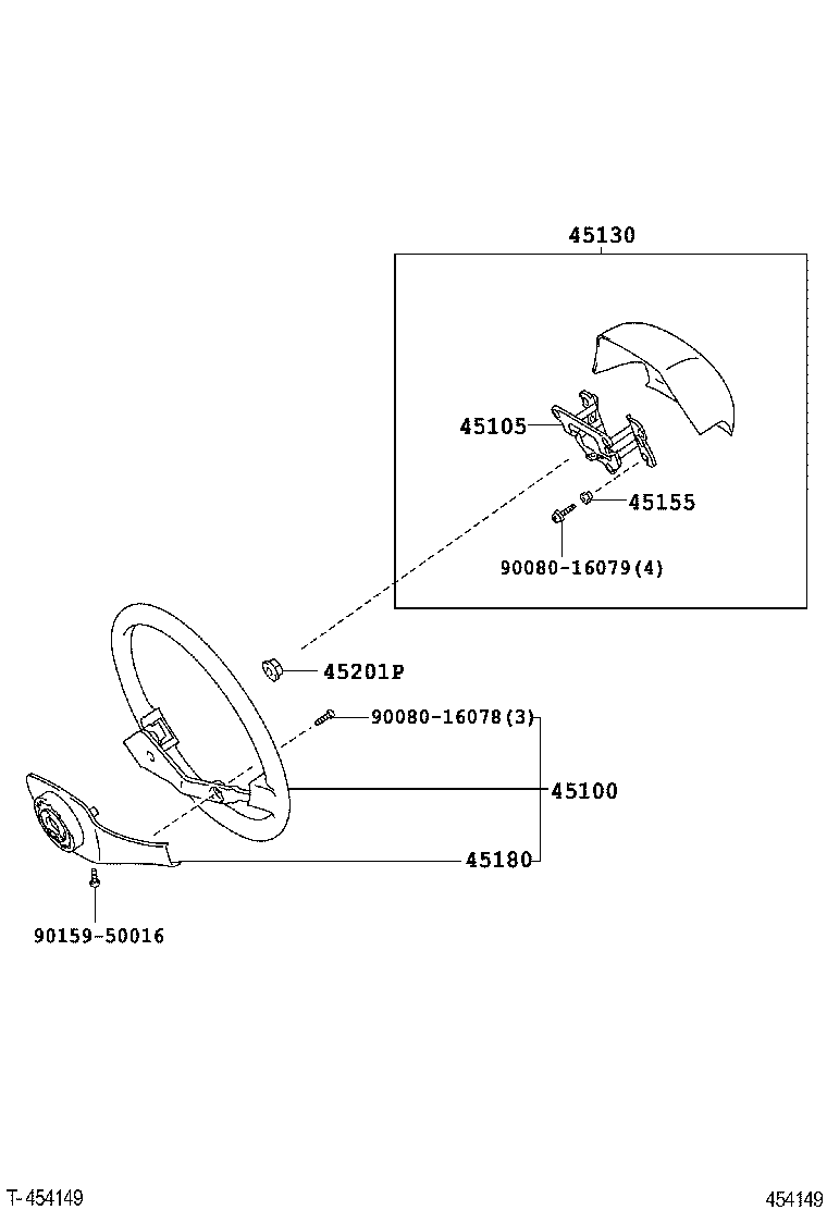45100-02090-E4 WHEEL ASSY, STEERING product image