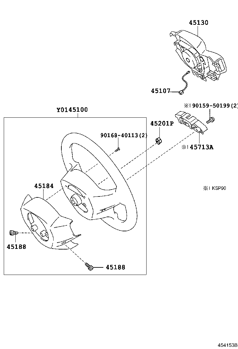 45116-52040-B0 ORNAMENT, STEERING WHEEL, NO.1 product image