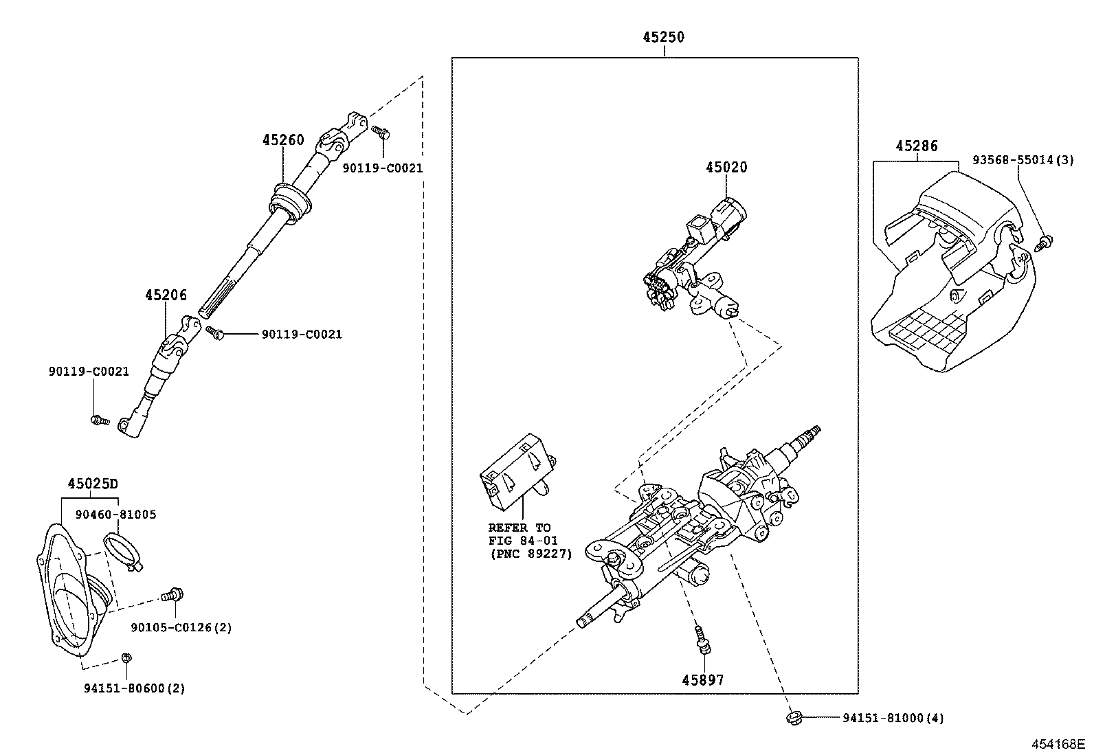 45260-0N010 SHAFT ASSY, STEERING INTERMEDIATE, NO.2 product image