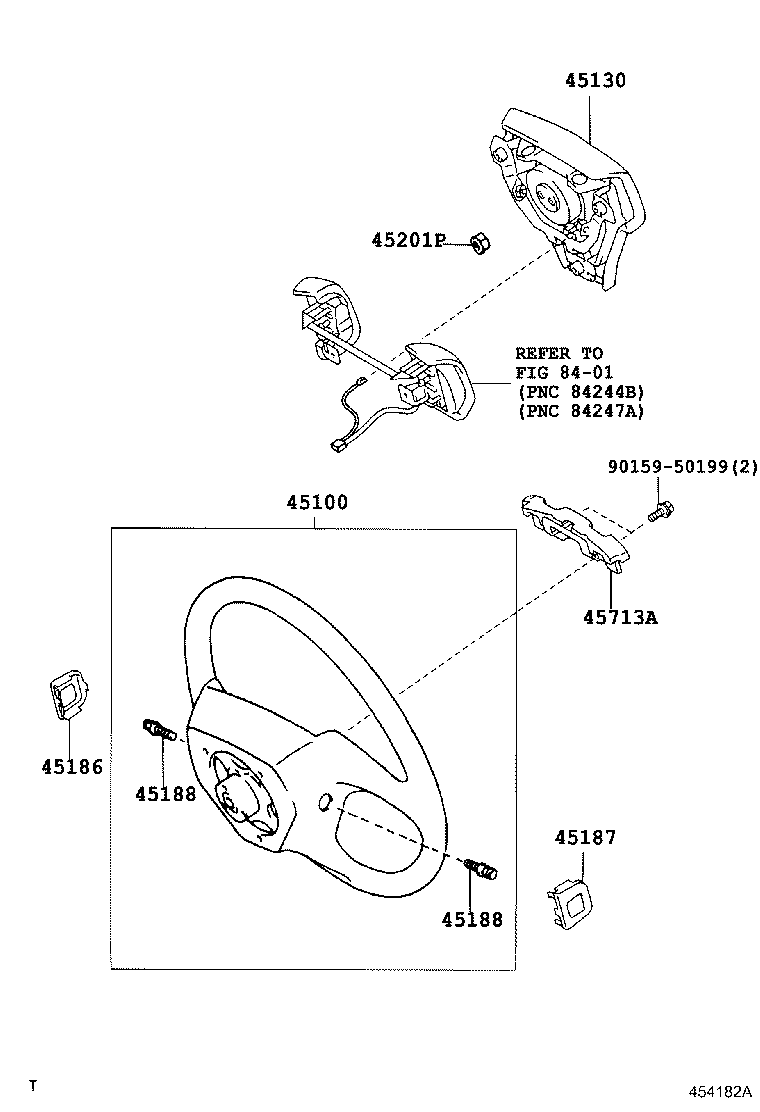 45186-48010-B0 COVER, STEERING WHEEL, LOWER NO.2 product image