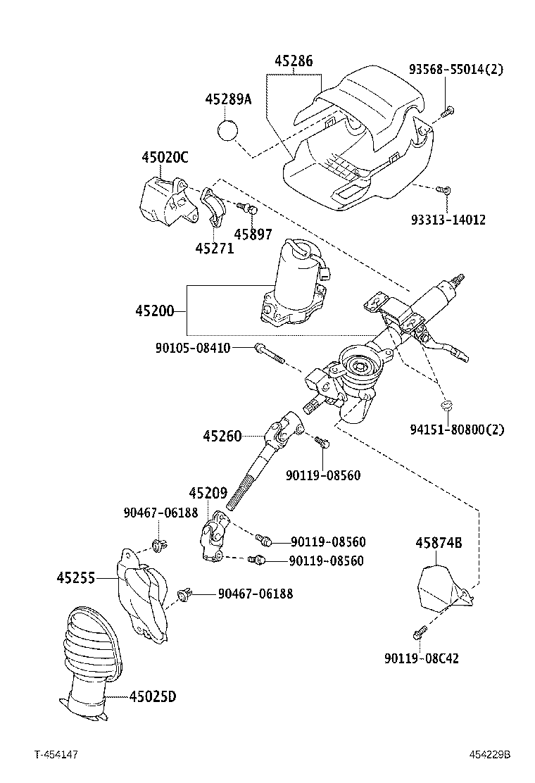 45200-52260 POST ASSY, STEERING product image