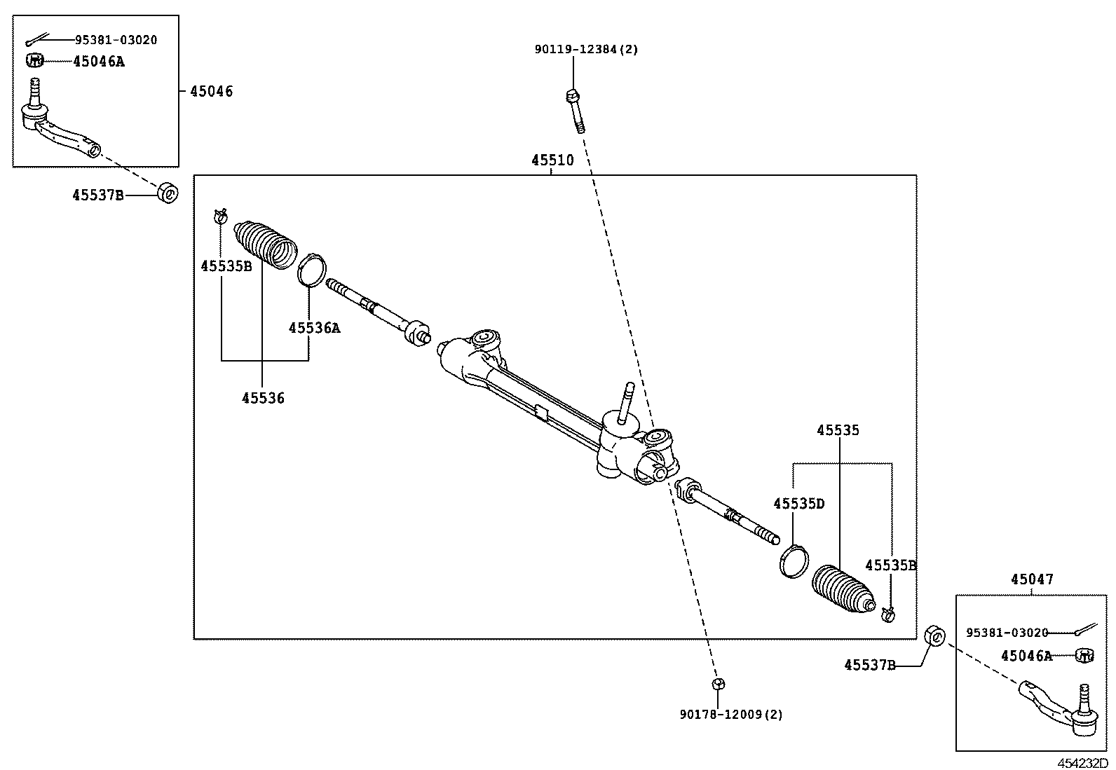 45046-19265 END SUB-ASSY, TIE ROD, RH product image