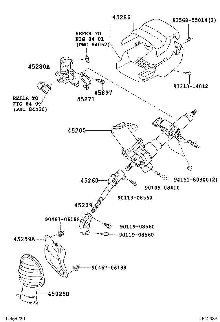 45200-52260 POST ASSY, STEERING product image