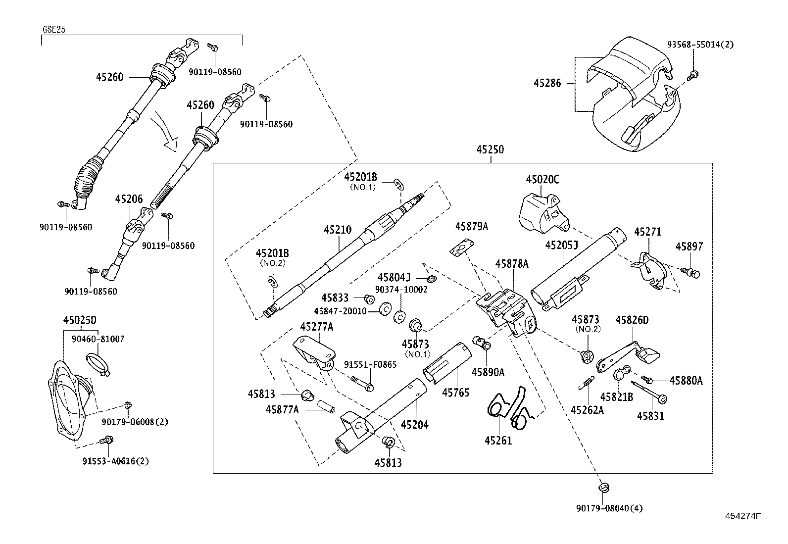 Toyota 45025-30401 COVER SUB-ASSY, STEERING COLUMN HOLE, NO.1