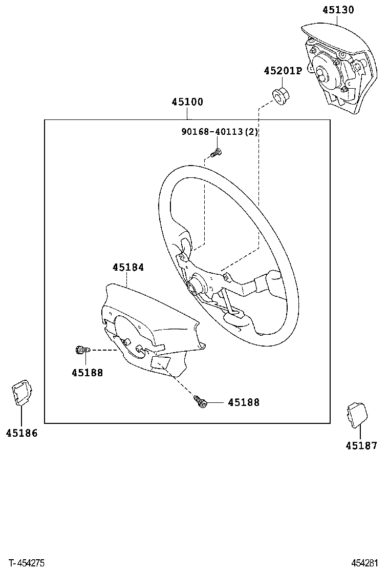 45186-53010-C0 COVER, STEERING WHEEL, LOWER NO.2 product image