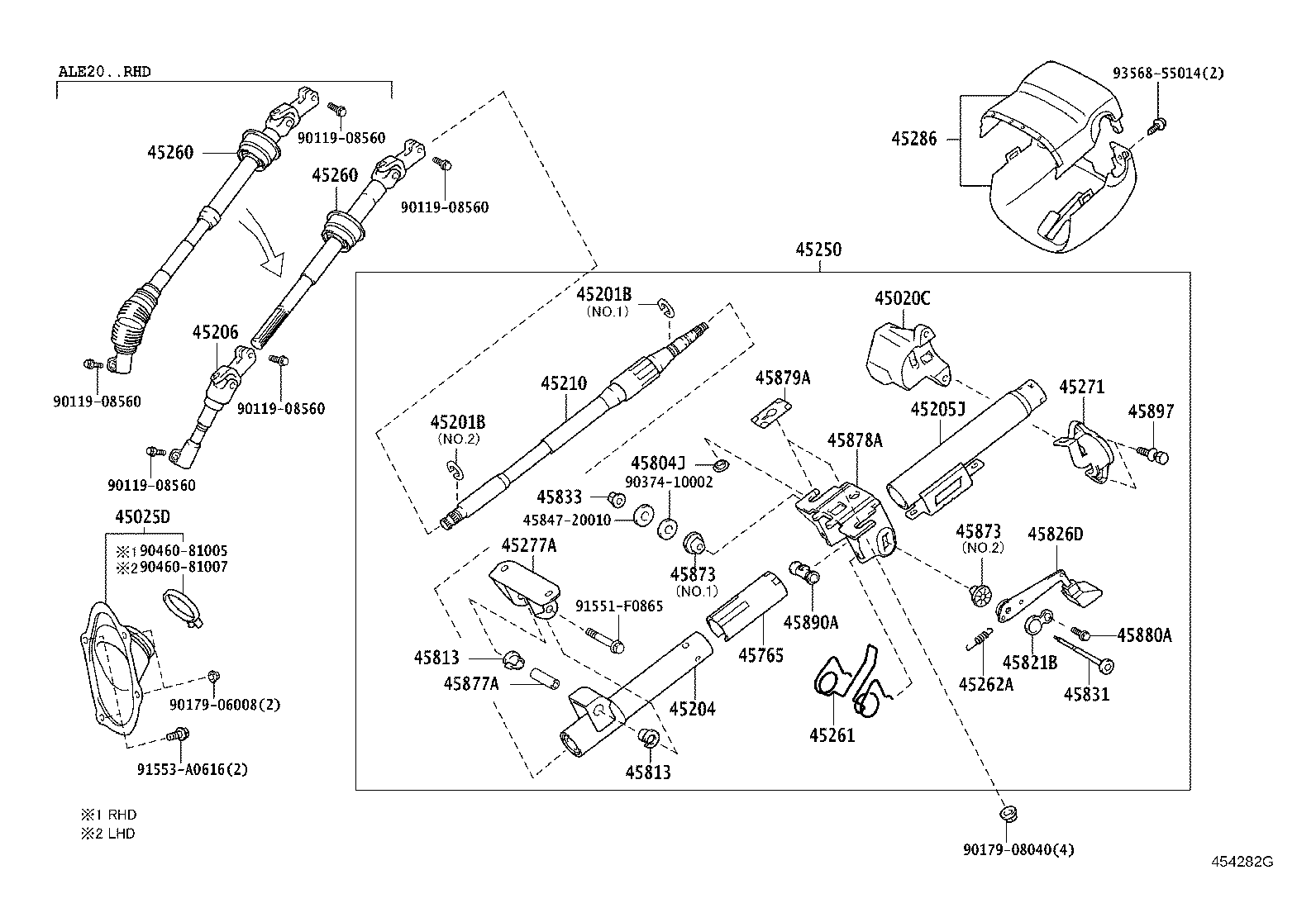 45206-30140 YOKE SUB-ASSY, STEERING SLIDING W/SHAFT product image