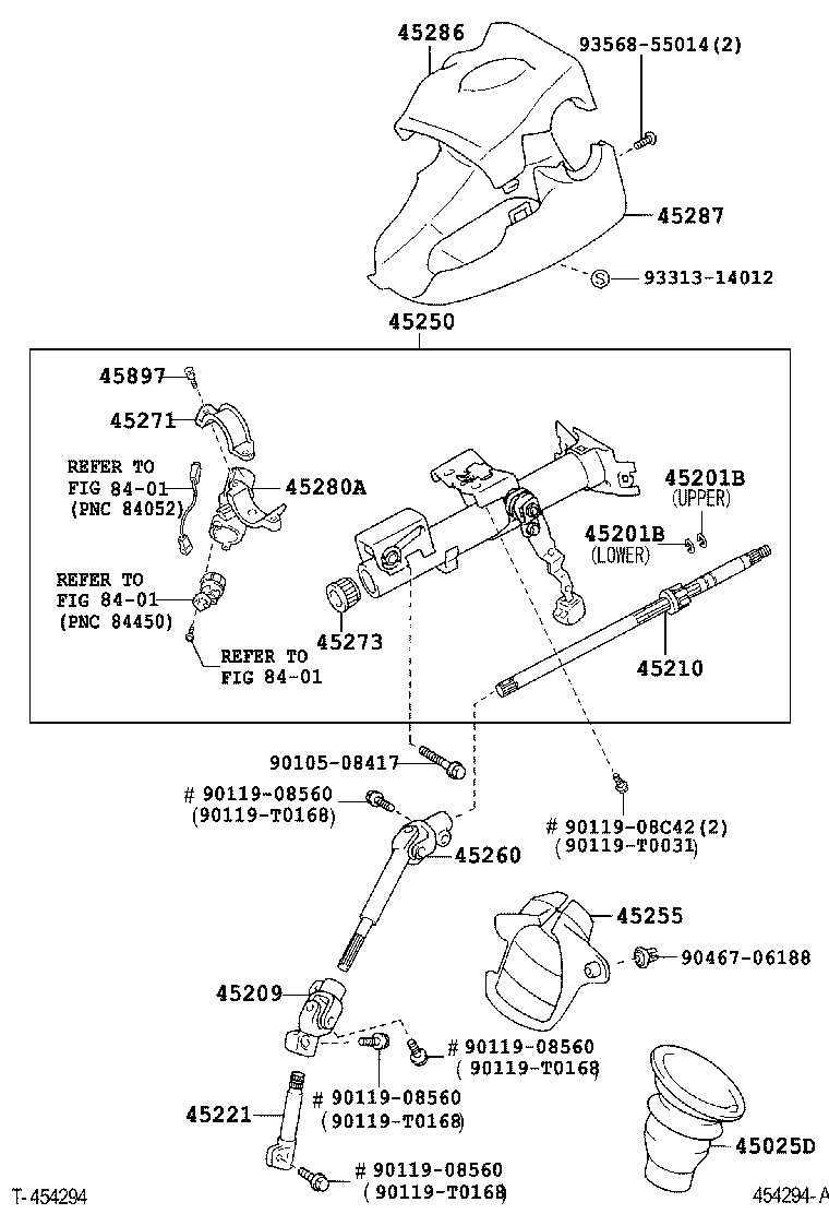 45025-0D080 COVER SUB-ASSY, STEERING COLUMN HOLE, NO.1 product image