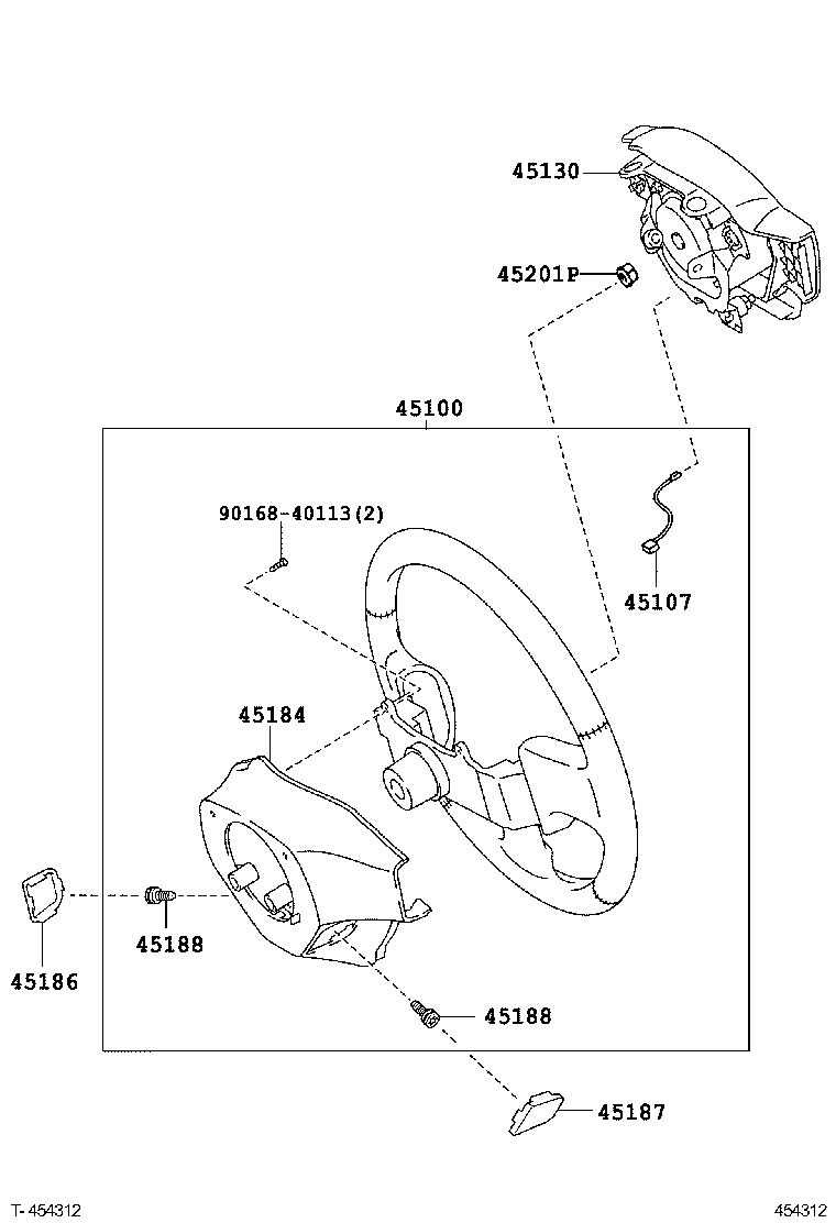 45100-52290-B0 WHEEL ASSY, STEERING product image