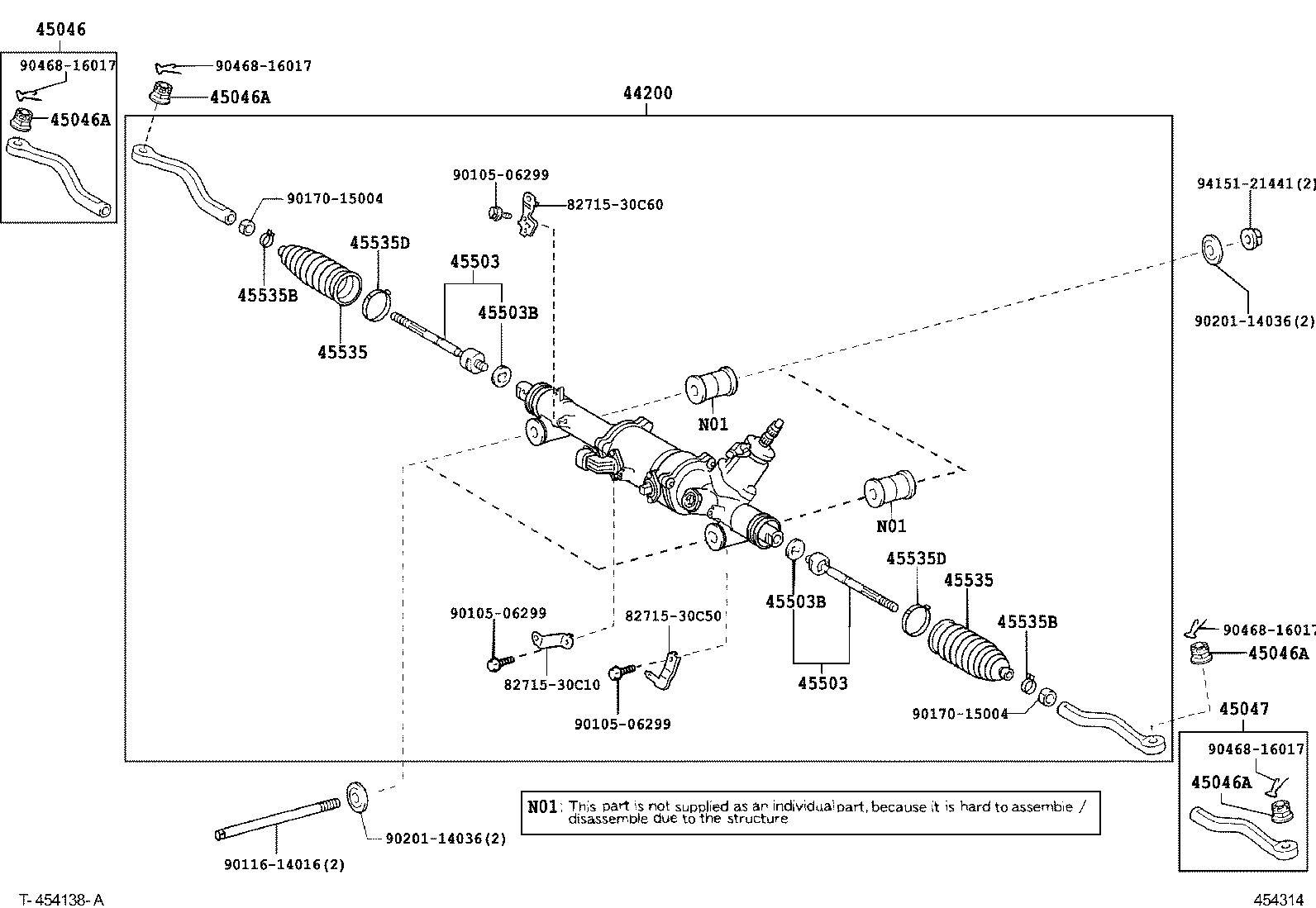 45463-39015 END SUB-ASSY, TIE ROD, RH product image