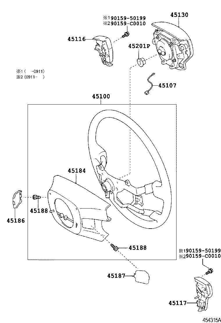 45100-0P030-C0 WHEEL ASSY, STEERING product image