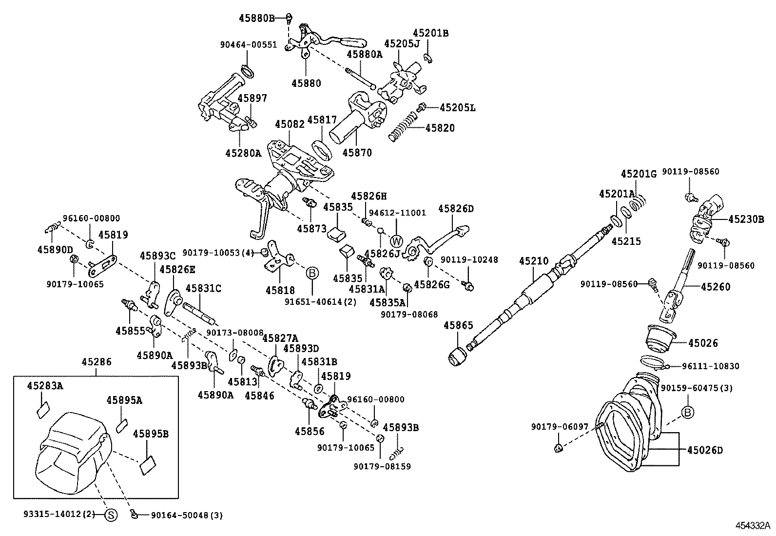 45205-33060 TUBE SUB-ASSY, STEERING COLUMN, UPPER product image