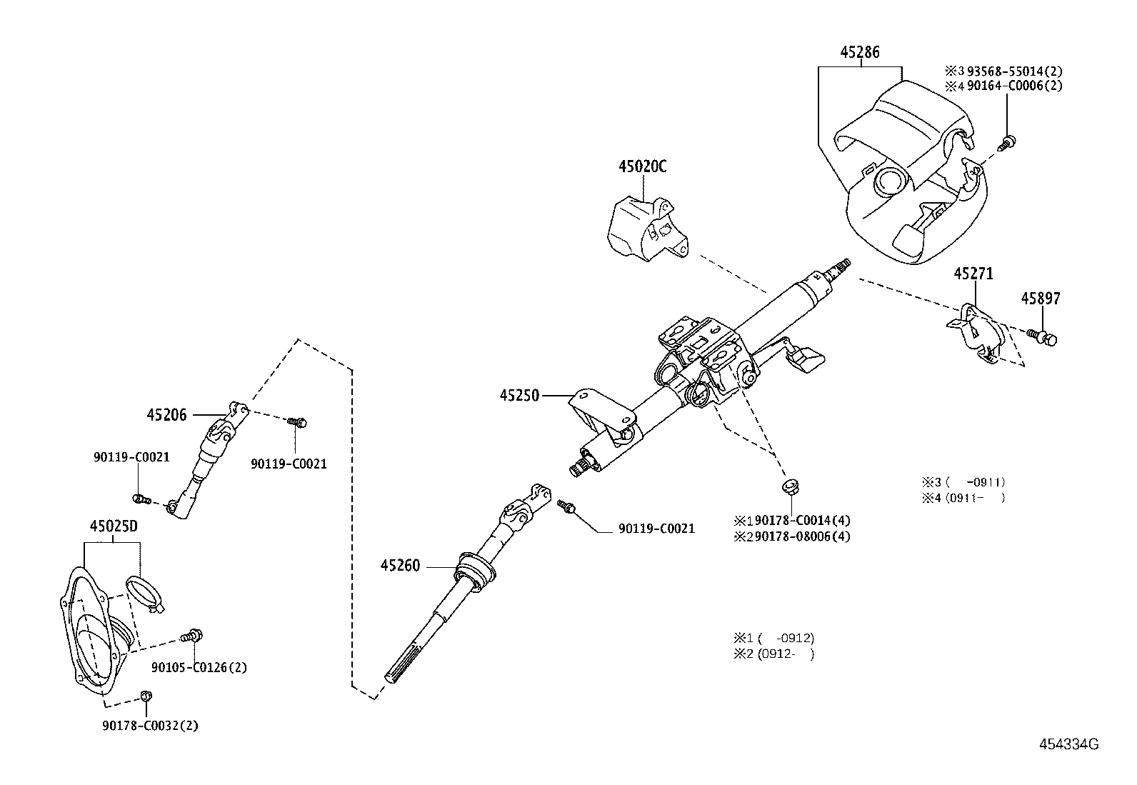 45260-0P010 SHAFT ASSY, STEERING INTERMEDIATE, NO.2 product image