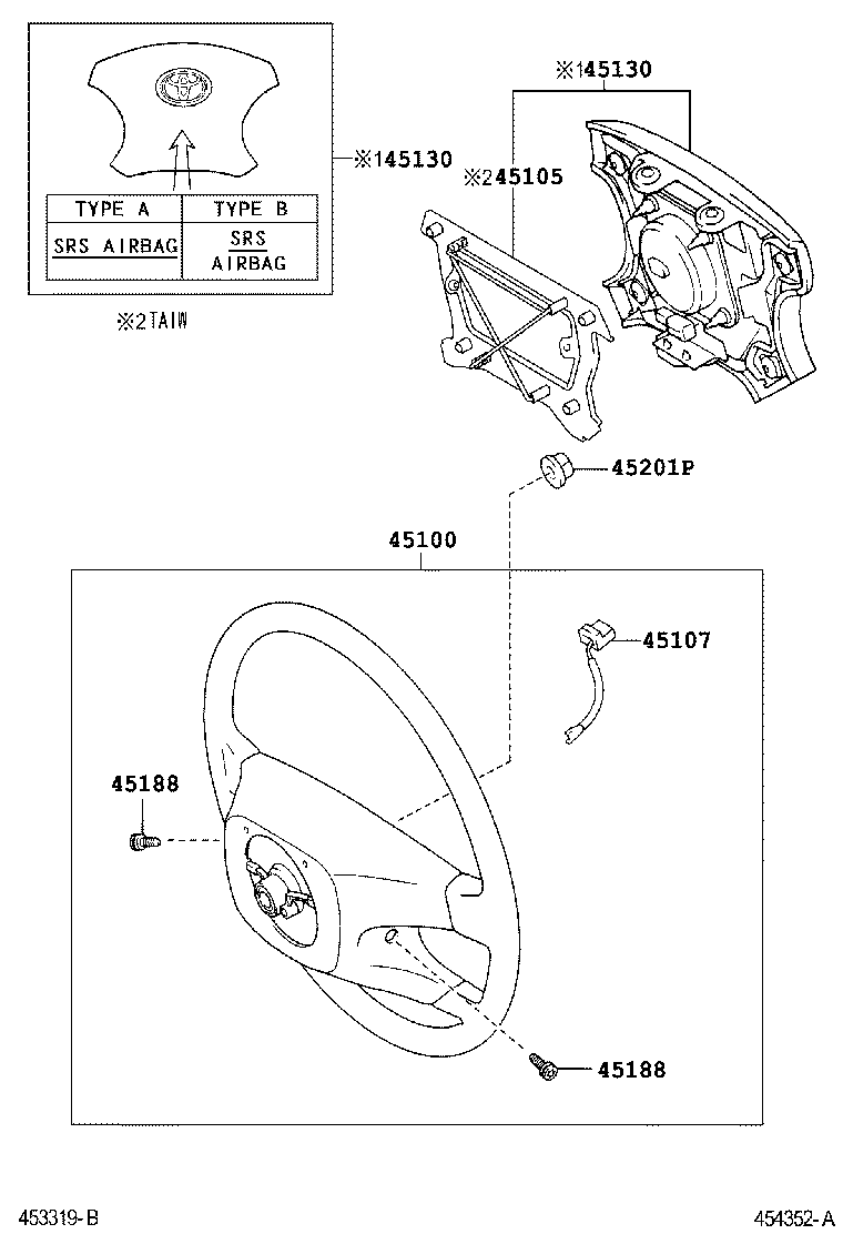 45107-26010 WIRE SUB-ASSY, HORN BUTTON product image