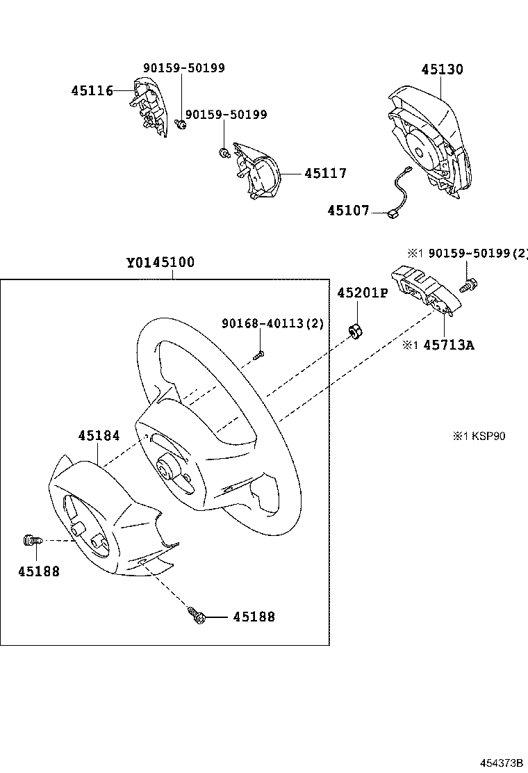 45116-52040-B0 ORNAMENT, STEERING WHEEL, NO.1 product image
