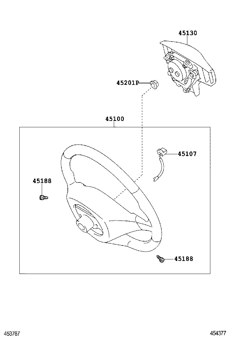 45100-21091-B0 WHEEL ASSY, STEERING product image