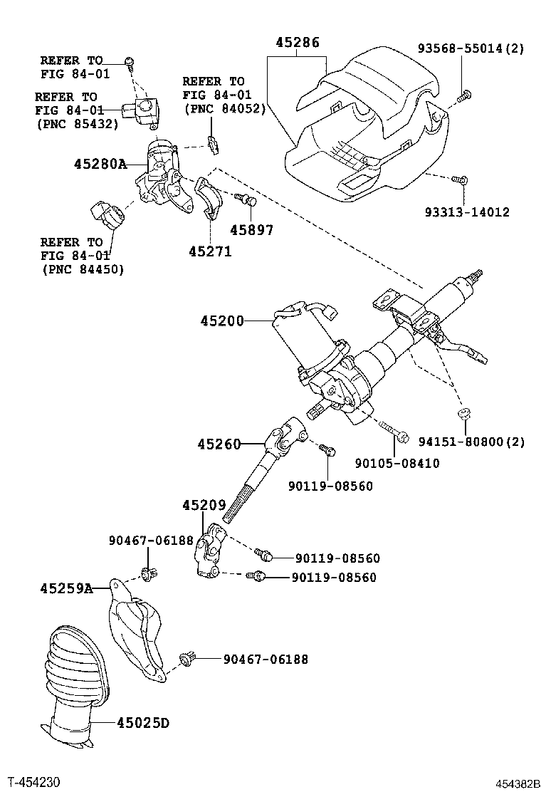 45200-52840 POST ASSY, STEERING product image